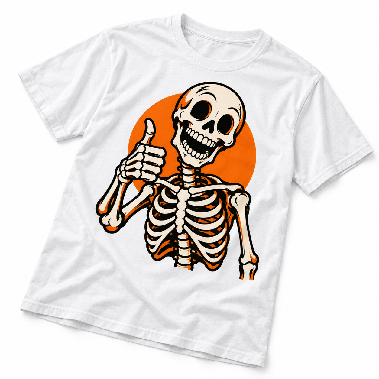 A funny white skeleton T-shirt 1