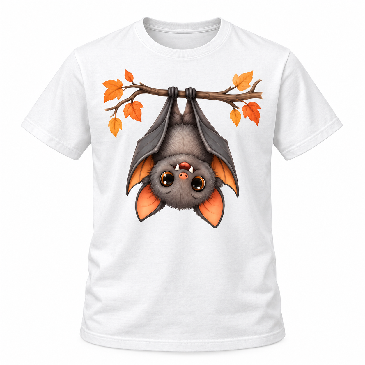 White Kawaii Happy Bat T-shirt