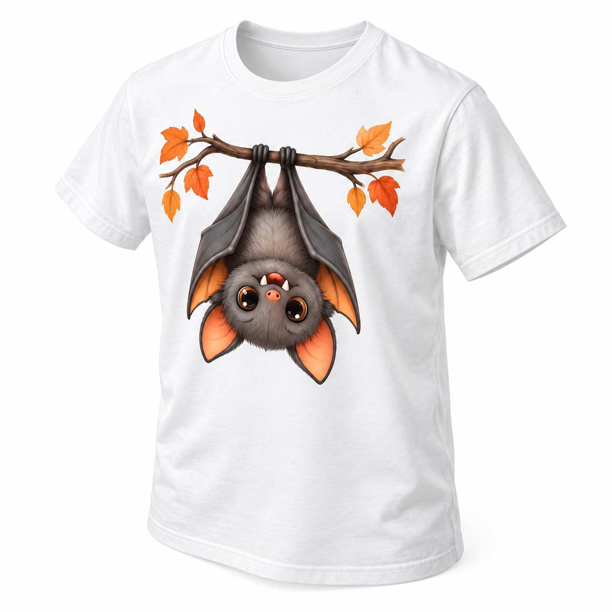 White Kawaii Happy Bat T-shirt 4