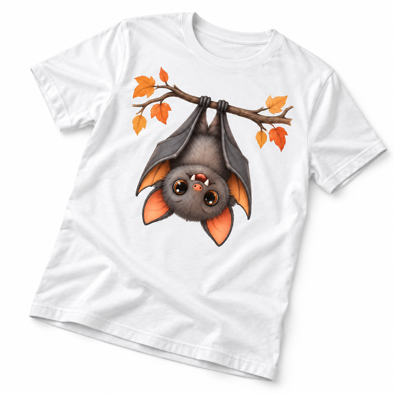 White Kawaii Happy Bat T-shirt 3
