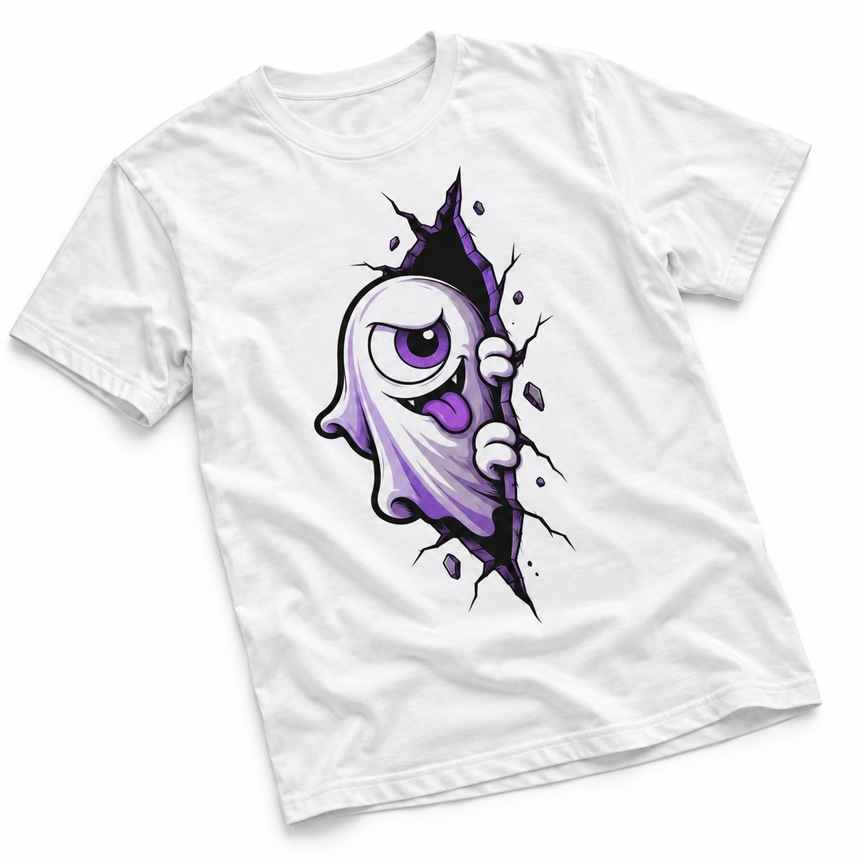 A one-eyed ghost peeking out T-shirt 4
