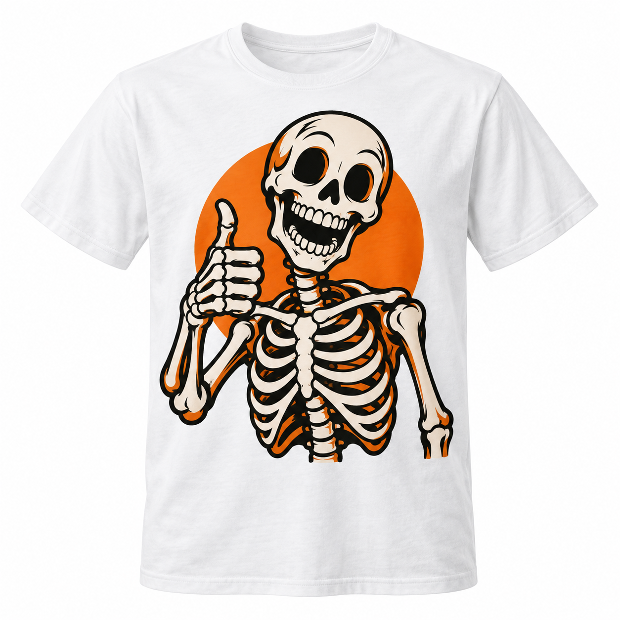 A funny white skeleton T-shirt 4